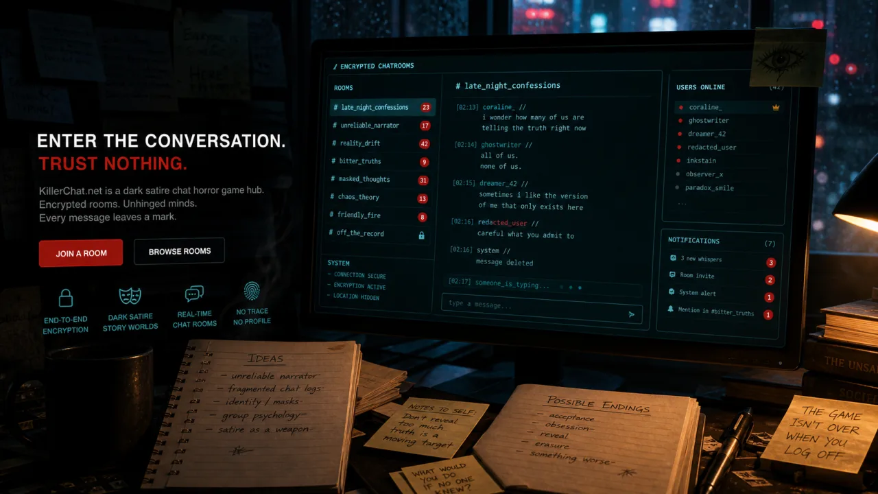 Killer Chat official key art adapted for its browser player card